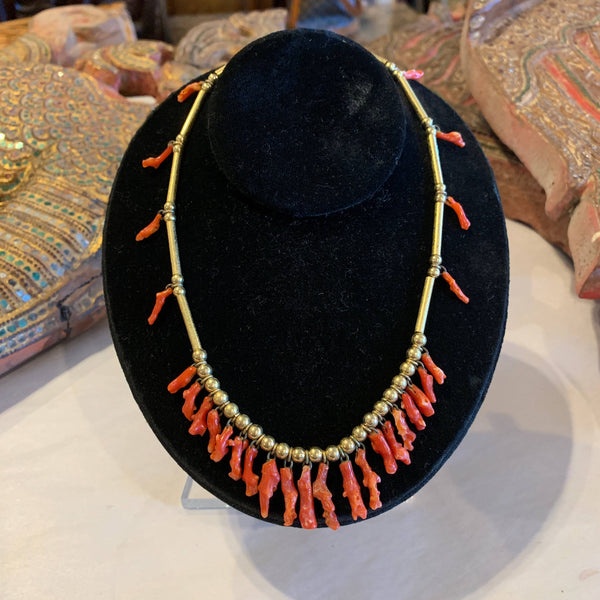 Gold Filled Branch Coral Necklace