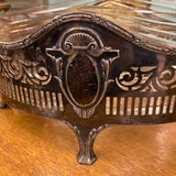 German Sterling Centerpiece Bowl with Glass Insert, Signed WTB