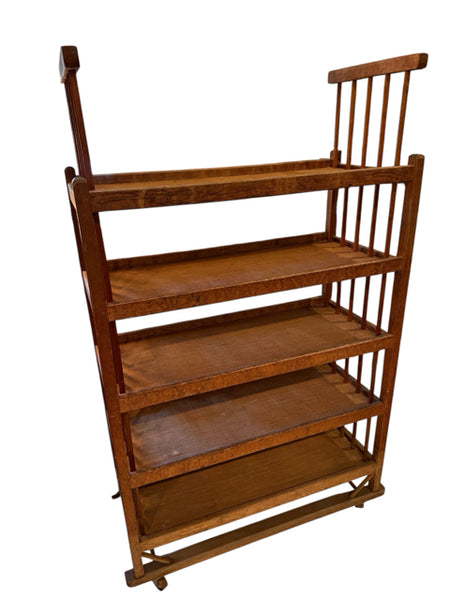 Wood And Burlap Bakers Rack