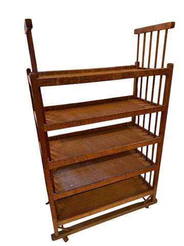 Wood And Burlap Bakers Rack