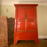 Red Asian Giant Trapezoid Cabinet