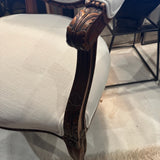 French open arm chair with white upholstery