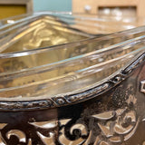 German Sterling Centerpiece Bowl with Glass Insert, Signed WTB