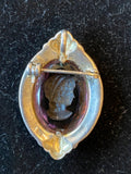 sterling art deco intaglio pendant / brooch