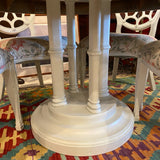 round white pedestal dining chairs with 4 chairs