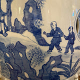 Pair of Asian blue and white garden stools