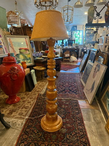 Turned Wood Floor Lamp