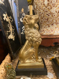 PAIR OF GOLDEN LION TABLE LAMPS