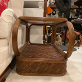 pair of rattan side tables