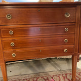 Intricate Inlaid Sideboard with Six Drawers and Two Cabinets