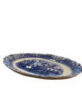 Blue and white transferware platter
