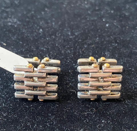 Tiffany sterling and gold cuff links