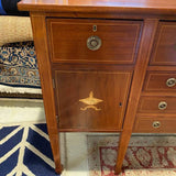 Intricate Inlaid Sideboard with Six Drawers and Two Cabinets