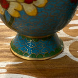 Pair of Petite Blue Cloisonne Vases