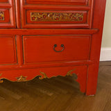 Red Asian Giant Trapezoid Cabinet