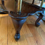 3 tier brass and wood side table