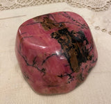 Chinese jasper stone bowl dark pink with black