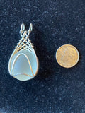 frosted seaglass and sterlingpendant