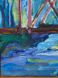 Painting Untitled Trestle Bridge in Brown Frame by Richard Fraenkel