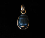 14k black scarab Egyptian revival scarab pendant