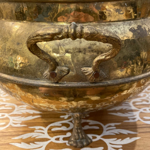 brass footed planter
