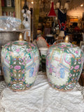 Pair of Chinese Famille Rose Ginger Jars