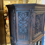Gothic Style Carved English Elm Cabinet, late 19th cent.