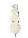 set of 4 white and light wood bar stools