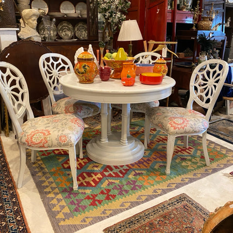 round white pedestal dining chairs with 4 chairs