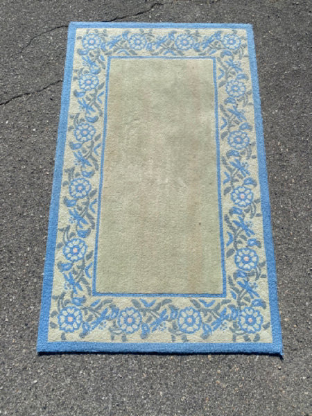 Blue Floral Hand Tufted Rug