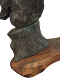 Bronze Squirrel sculpture on wood base signed Lowell Davis