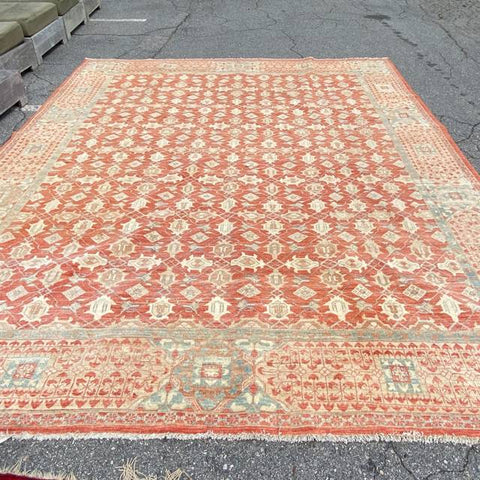 Faryab Blue Red and Cream Persian Rug 9'3" x 12'