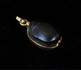 14k Egyptian revival black onyx scarab