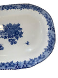 blue and white platter