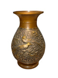 Japanese mid century bronze vase with flowers