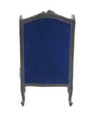 GP blue velvet smoke wing back chair by Maarten Baas