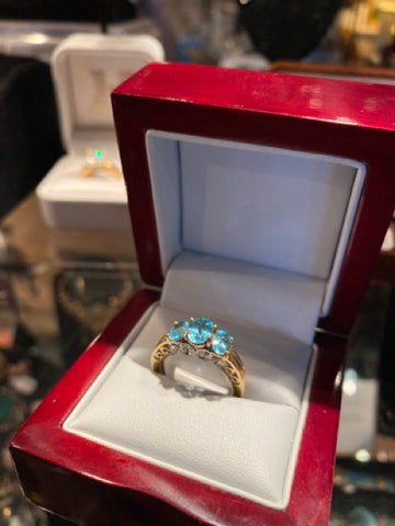 10k blue topaz ring