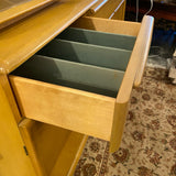 Heywood Wakefield china cabinet with triple bubble doors