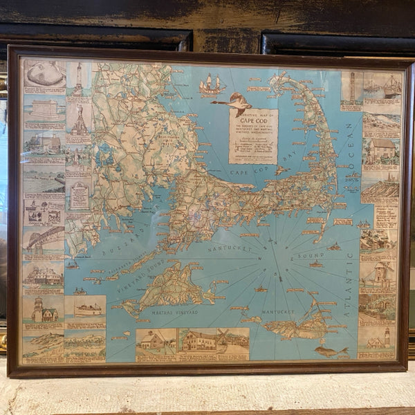 Cape Cod map framed