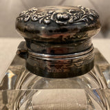 sterling topped glass ink well