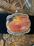 Sterling Native American pin agate