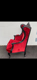 GP red velvet smoke wingback chair by Maarten Baas