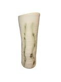 Ceramic White Vase with Green lines