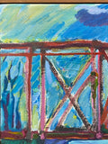 Painting Untitled Trestle Bridge in Brown Frame by Richard Fraenkel