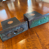 MISC wood bookends with inlay