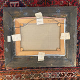 Painting of Brooklyn park scene with ornate frame signed Reid Christman