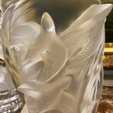 Lalique Martinets Sparrows Vase - Signed