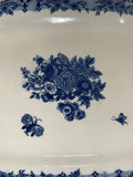 blue and white platter