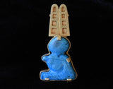 17.68g 18k gold Egyptian revival turquoise pin