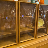 Heywood Wakefield china cabinet with triple bubble doors